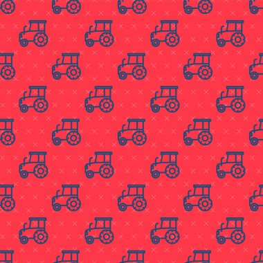 Mavi çizgi çekici simgesi kırmızı arkaplanda izole edilmiş. Vektör.