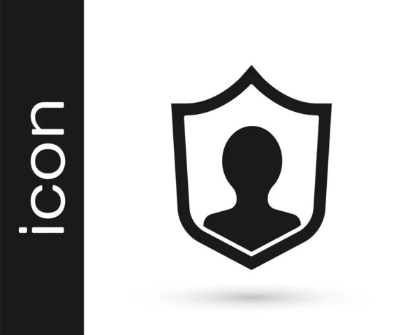 Серый Значок Защиты Пользователя Изолирован Белом Фоне Безопасный Логин Пользователя — стоковый вектор