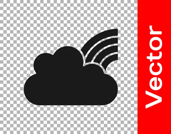 Черная Радуга Иконкой Облака Изолированы Прозрачном Фоне Вектор — стоковый вектор
