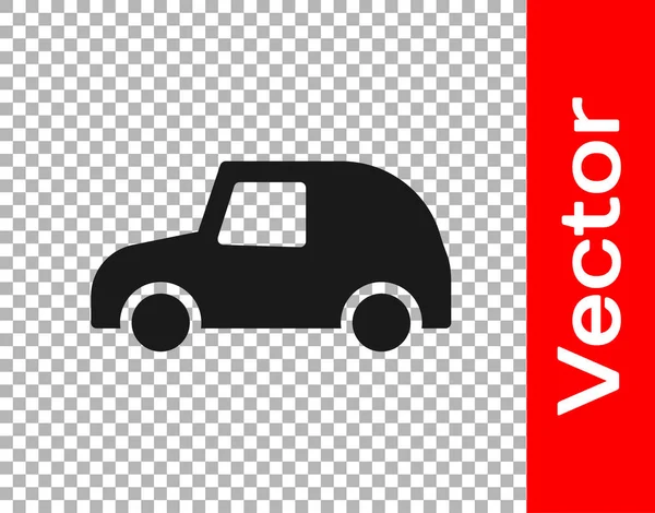 Black Toy Car Icon Isolated Transparent Background Vector — Stock Vector