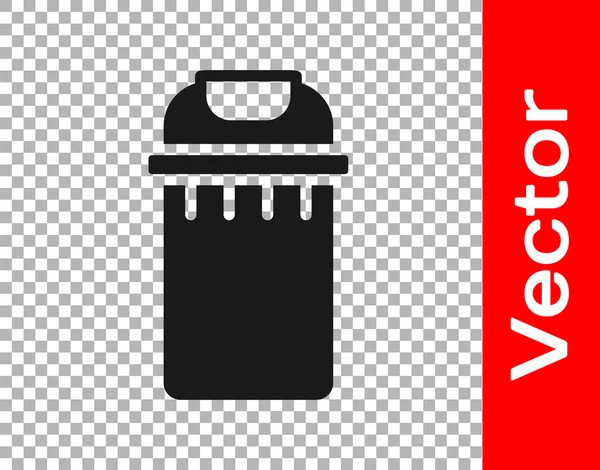 Das Schwarze Mülleimer Symbol Ist Isoliert Auf Transparentem Hintergrund Mülleimer — Stockvektor