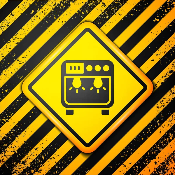 Das Symbol Der Schwarzen Biosicherheitsbox Ist Auf Gelbem Hintergrund Isoliert — Stockvektor