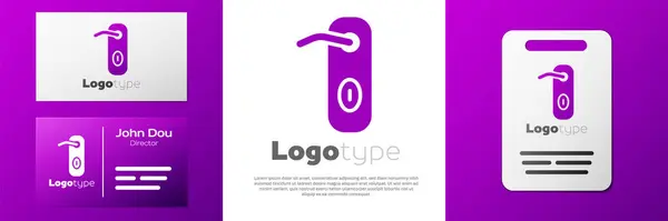 Logotype Icône Poignée Porte Isolée Sur Fond Blanc Panneau Verrouillage — Image vectorielle