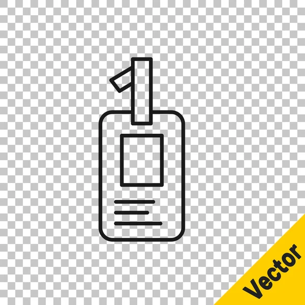Black Line Identification Badge Symbol Isoliert Auf Transparentem Hintergrund Kann — Stockvektor