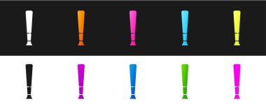 Beyzbol sopası simgesini siyah beyaz arkaplanda izole et. Spor malzemeleri. Vektör İllüstrasyonu.