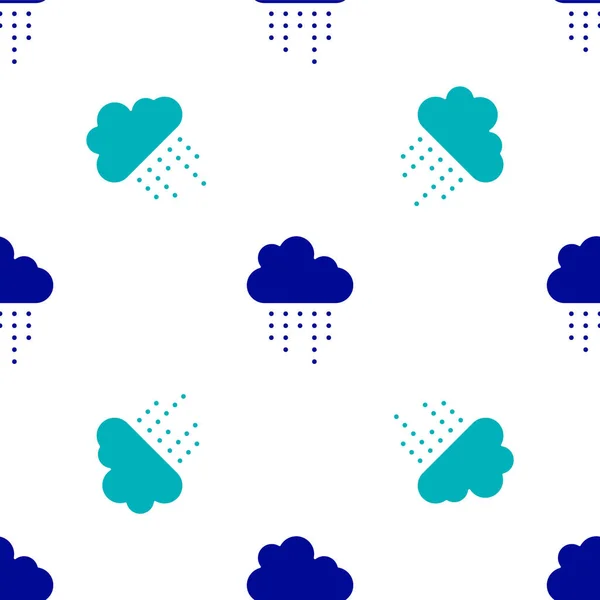 Awan Biru Dengan Ikon Hujan Mengisolasi Pola Mulus Pada Latar - Stok Vektor