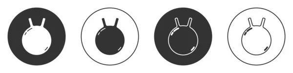 Schwarzes Kettlebell Symbol Isoliert Auf Weißem Hintergrund Sportgeräte Kreis Taste — Stockvektor