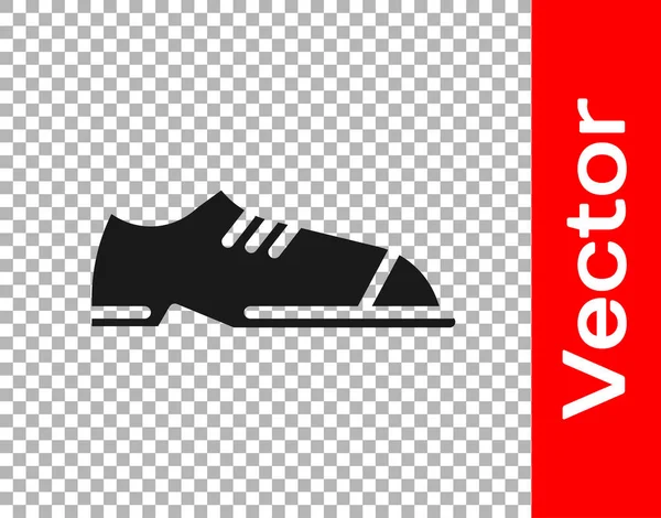 Noir Hommes Chaussures Icône Isolée Sur Fond Transparent Vecteur — Image vectorielle