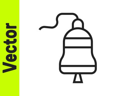 Siyah çizgi gemi çanı simgesi beyaz arkaplanda izole edildi. Vektör.