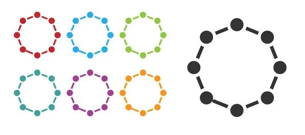 Černá Chemický Vzorec Ikona Izolované Bílém Pozadí Abstraktní Hexagon Pro — Stockový vektor
