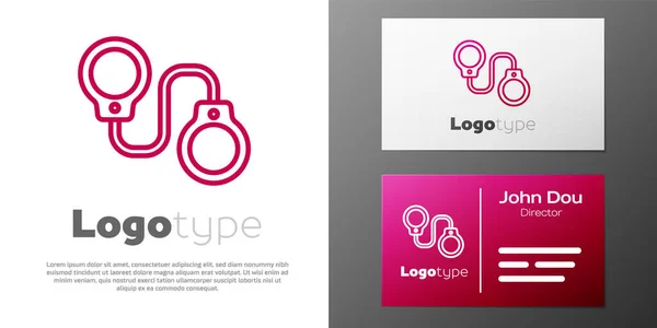 Logotype Line Handschellen Symbol Isoliert Auf Weißem Hintergrund Logo Design — Stockvektor