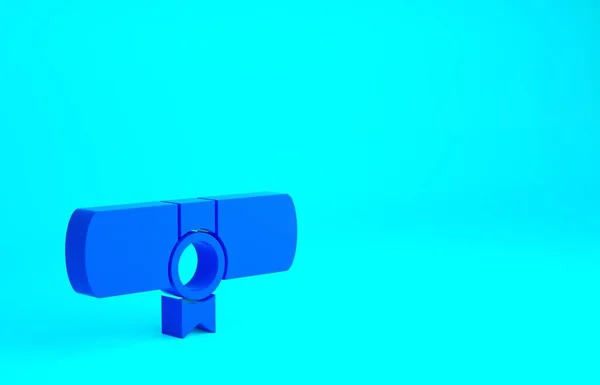 蓝色法令 羊皮纸 滚动图标 蓝色背景孤立 最低纲领的概念 3D渲染3D插图 — 图库照片
