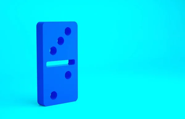 Blue Domino Icoon Geïsoleerd Blauwe Achtergrond Minimalisme Concept Illustratie Renderen — Stockfoto