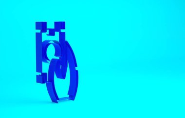 Mavi Hızlı Ödemeler simgesi mavi arkaplanda izole edildi. Hızlı para transferi ödemesi. Finansal hizmetler, hızlı kredi, zaman para, nakit iade konsepti. Minimalizm kavramı. 3d illüstrasyon 3B canlandırma.