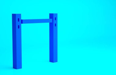 Mavi Spor yatay çubuk simgesi mavi arkaplanda izole edildi. Minimalizm kavramı. 3d illüstrasyon 3B canlandırma.