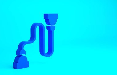 Mavi Göğüs genişletici simgesi mavi arkaplanda izole edildi. Minimalizm kavramı. 3d illüstrasyon 3B canlandırma.