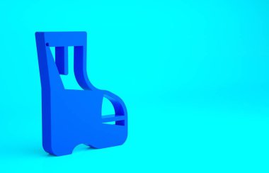 Mavi Ateş Botları simgesi mavi arkaplanda izole edildi. Minimalizm kavramı. 3d illüstrasyon 3B canlandırma.