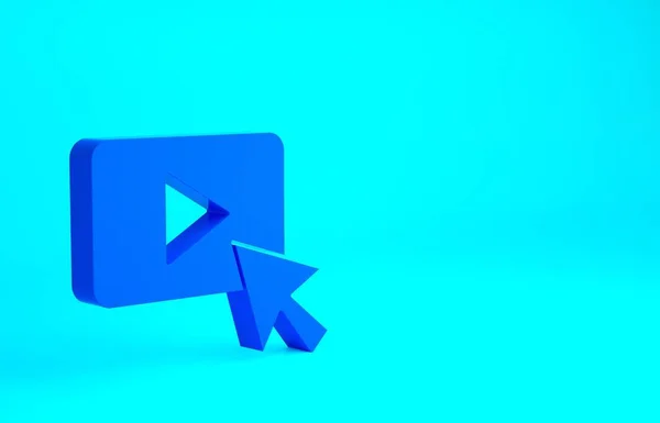 Синий Значок Рекламы Выделен Синем Фоне Концепция Процесса Маркетинга Продвижения — стоковое фото