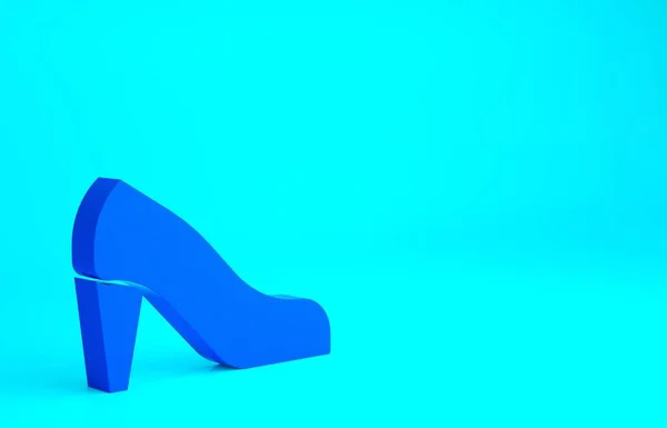 Sepatu Blue Woman Dengan Ikon Tumit Tinggi Diisolasi Dengan Latar — Stok Foto
