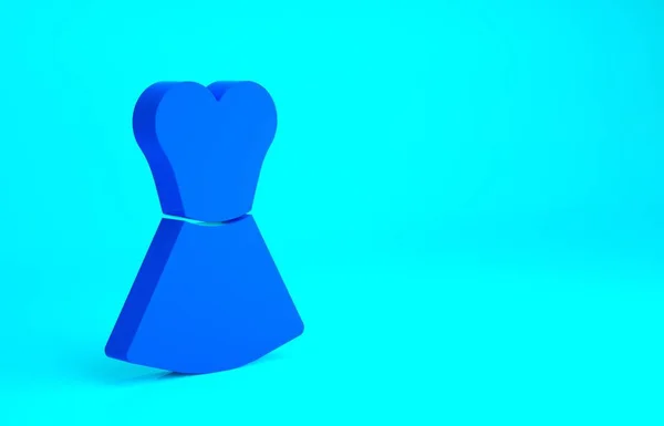 Синее Женское Платье Значок Изолирован Синем Фоне Знак Одежды Концепция — стоковое фото
