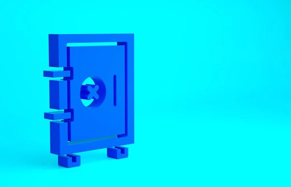 Icono Caja Fuerte Azul Aislado Sobre Fondo Azul Puerta Caja — Foto de Stock