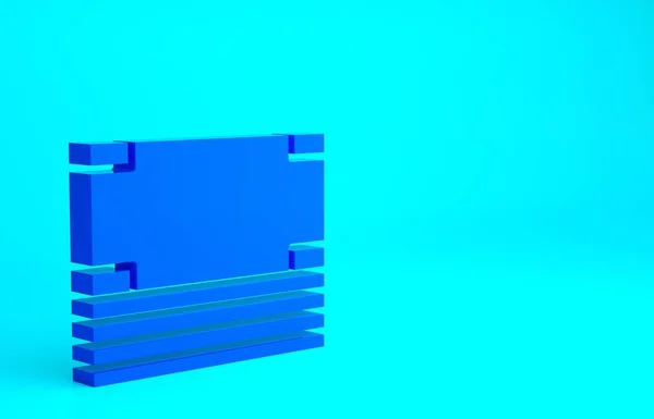 蓝色堆栈纸货币图标孤立在蓝色背景 钞票堆积如山 比尔货币 最低纲领的概念 3D渲染3D插图 — 图库照片