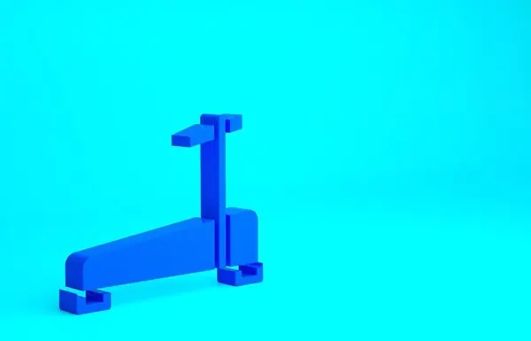青色の背景に隔離されたブルートレッドミルマシンのアイコン 最小限の概念 3Dイラスト3Dレンダリング — ストック写真