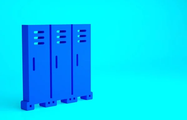 Blue Locker 노동자 아이콘등의 공간을 배경에 미니멀리즘의 개념입니다 렌더링 — 스톡 사진