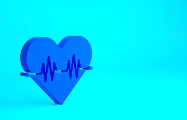 Ícone Frequência Cardíaca Azul Isolado Fundo Azul Sinal Batimento Cardíaco — Fotografia de Stock