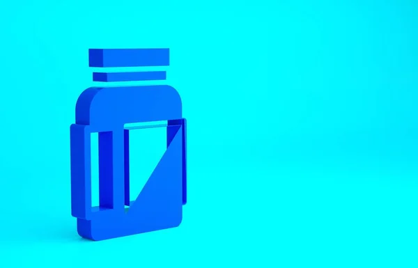 Blue Sports Nutrição Musculação Proteína Poder Bebida Ícone Alimentos Isolados — Fotografia de Stock