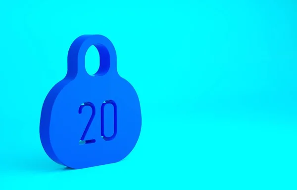 Icono Kettlebell Azul Aislado Sobre Fondo Azul Equipamiento Deportivo Concepto —  Fotos de Stock