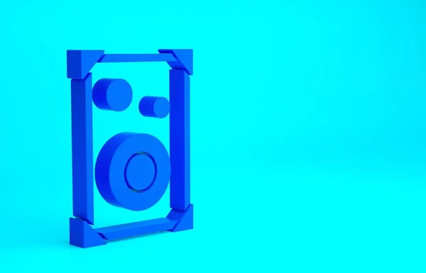 Ikona Reproduktoru Blue Stereo Izolovaná Modrém Pozadí Reproduktory Zvukového Systému — Stock fotografie