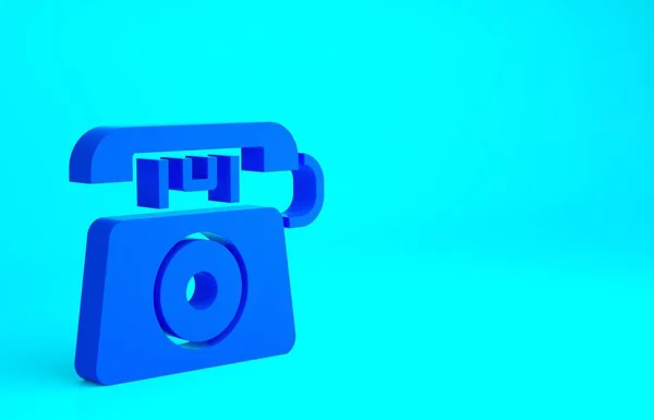 Blauwe Telefoon Met Noodoproep 911 Pictogram Geïsoleerd Blauwe Achtergrond Politie — Stockfoto