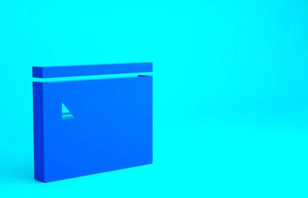 青の背景に隔離された消防署のアイコンの青の建物 消防署の建物だ 最小限の概念 3Dイラスト3Dレンダリング — ストック写真
