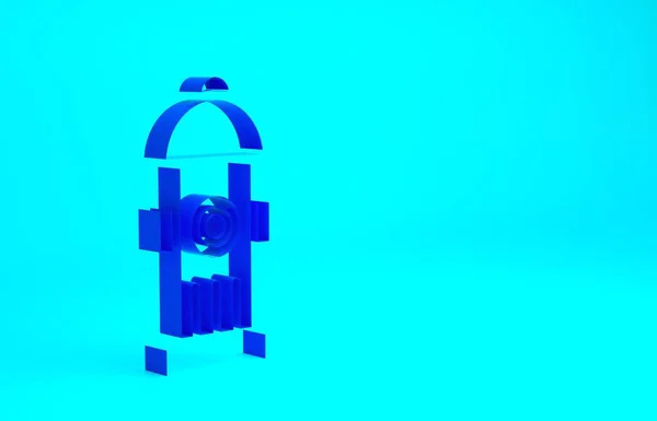 Blue Fire Hydrant Icon Isolated Blue Background Minimalism Concept Illustration — Stock Photo, Image