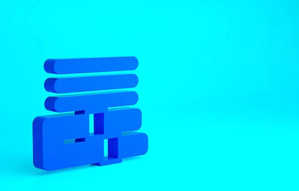 Μπλε Πετσέτα Εικονίδιο Στοίβα Απομονώνονται Μπλε Φόντο Μινιμαλιστική Έννοια Απεικόνιση — Φωτογραφία Αρχείου