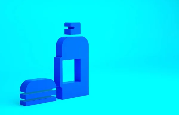 Garrafa Azul Ícone Shampoo Isolado Fundo Azul Conceito Minimalismo Ilustração — Fotografia de Stock