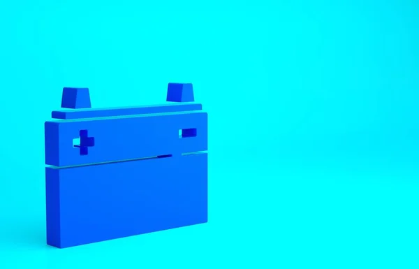 Blaues Autobatterie Symbol Auf Blauem Hintergrund Akkubatterie Energie Und Akkubatterie — Stockfoto