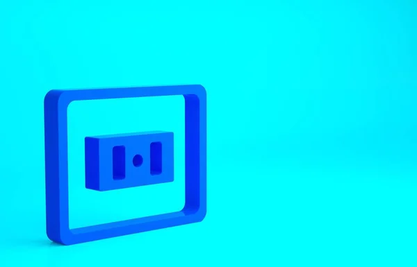 Ícone Tomada Elétrica Azul Isolado Fundo Azul Tomada Energia Símbolo — Fotografia de Stock