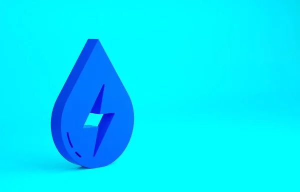 Icona Energia Blue Water Isolata Sfondo Blu Ecologia Concetto Con — Foto Stock