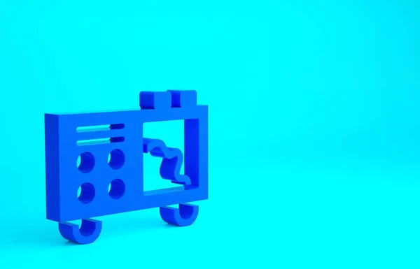 青色の背景に分離された青色分光装置のアイコン 最小限の概念 3Dイラスト3Dレンダリング — ストック写真