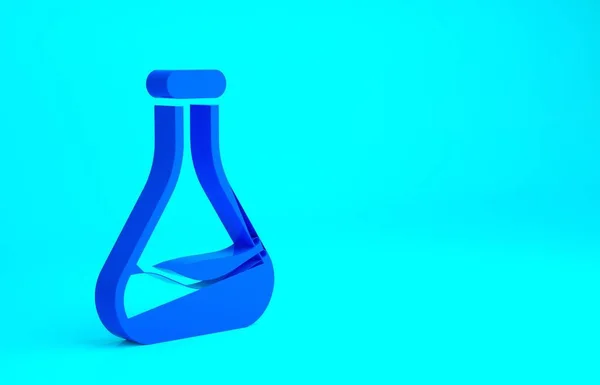 Blå Provrör Och Kolv Ikon Isolerad Blå Bakgrund Kemisk Laboratorietest — Stockfoto