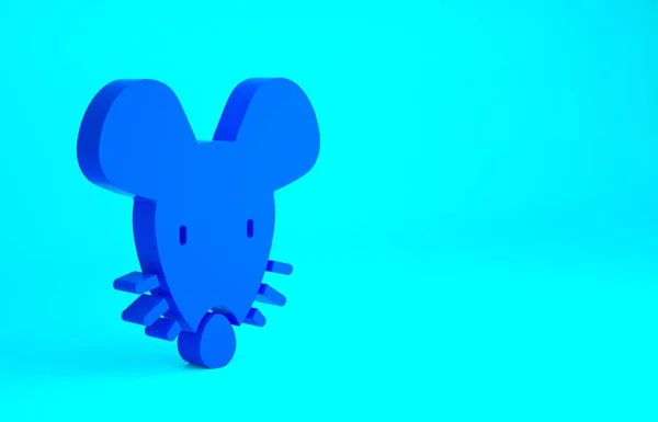 Niebieska Eksperymentalna Ikona Myszy Odizolowana Niebieskim Tle Koncepcja Minimalizmu Ilustracja — Zdjęcie stockowe