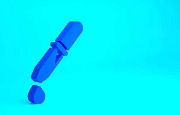 Ícone Pipeta Azul Isolado Fundo Azul Elemento Equipamento Médico Laboratório — Fotografia de Stock