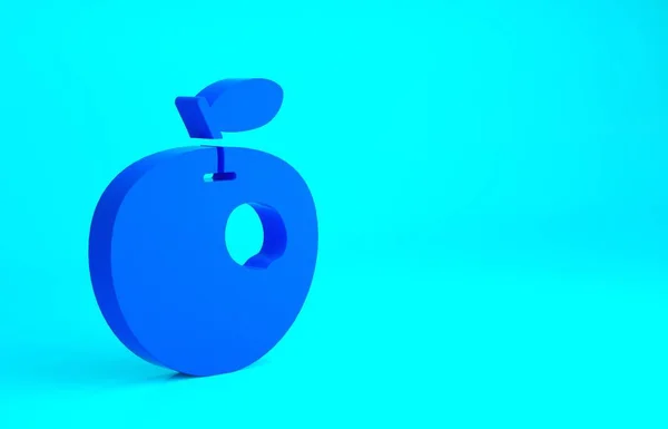 Blaues Genetisch Verändertes Apfelsymbol Isoliert Auf Blauem Hintergrund Gvo Früchte — Stockfoto