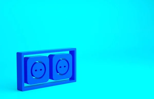 Blue Electrical Outlet Icon Isolated Blue Background Power Socket Rosette — Stock Photo, Image