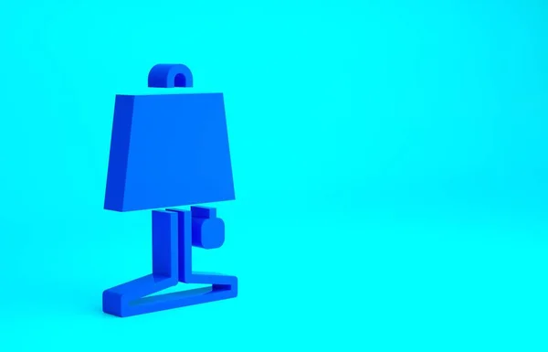 Icona Lampada Tavolo Blu Isolata Sfondo Blu Concetto Minimalista Illustrazione — Foto Stock