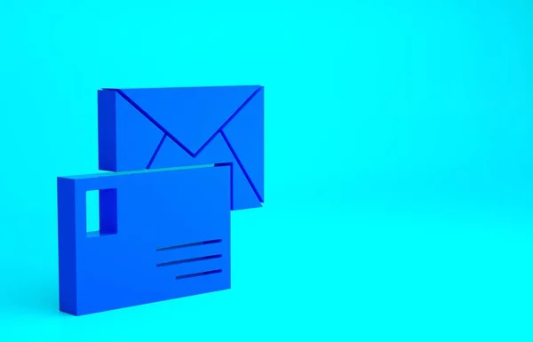 Μπλε Εικόνα Φακέλων Απομονωμένη Μπλε Φόντο Email Σύμβολο Γράμμα Μήνυμα — Φωτογραφία Αρχείου