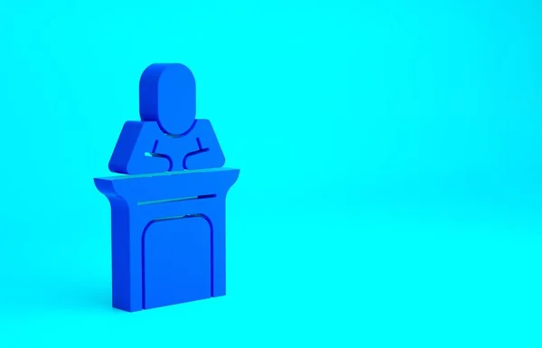 Icône Juge Bleu Isolé Sur Fond Bleu Concept Minimalisme Illustration — Photo