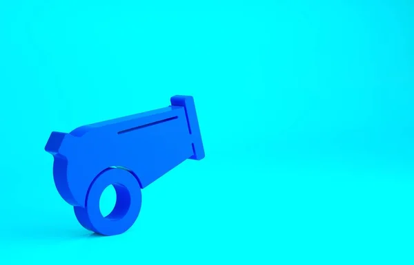 Ikona Blue Cannon Izolovaná Modrém Pozadí Středověké Zbraně Minimalismus Ilustrace — Stock fotografie